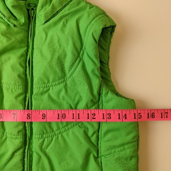 PLACE Girls Green Vest with Hood Side 7/8 - Picture 14 of 15